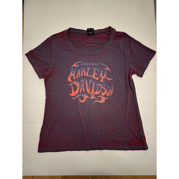 Harley-Davidson Tops - Harley Davidson Women's Top Size XL V Neck Purple Red‎ Laconia New Hampshire